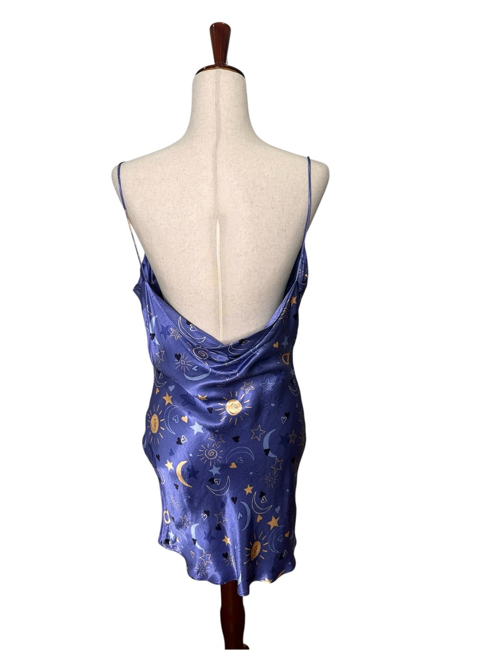 Zara NWT Silky Purple Celestial Slip mini Dress Cowl Neck. Fairy. Party. Rave S - Picture 9 of 16